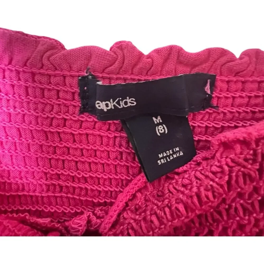 Gap Kids Vibrant Pink Sleeveless Elastic Stretchy Strap  Dress Sz M(8)